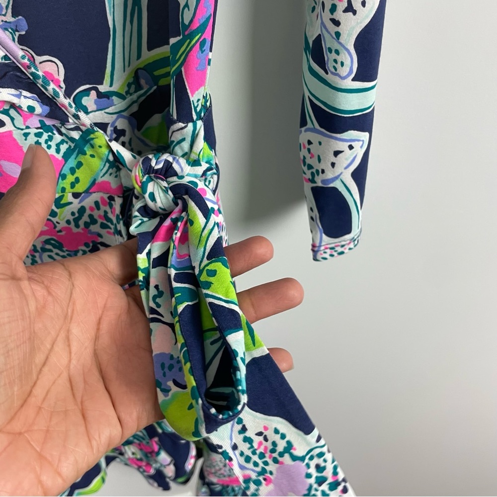 Lilly Pulitzer Jessalynne Romper Dress Bright Navy Sway This Way Size XXS - Picture 8 of 11
